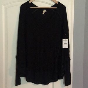NWT We The Free long sleeve black tunic top
